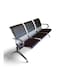 Sulsha Furniture Modern PU Leather 3 Seater Frame Airport Chair, Visitor Chair For Airport Chair, Office Chair, Hospital Chair, School Chair Etc. With Metal Frame Armrest, Sit &amp; Back, Silver