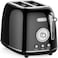 Feller Germany TO290 RBK Retro Style 815W Steel Body 2-Slice Toaster  Glossy Black