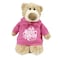 Caravaan - Soft Toy Mascot Bear with Happy Birthday on Pink Hoodie Size 28cm