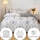 LUNA HOME Queen/Double size 6 pieces Bedding Set without filler, Bohemian with Blue Flowers Design