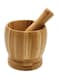 Generic Bamboo Wood Mortar And Pestle Beige