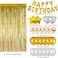 Party Time 49-Pieces White and Gold Birthday Party Decorations Set with Happy Birthday Balloons Banner, Confetti Balloons, Foil Fringe Curtain for Birthday Party Supplies