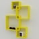 Wooden Twist Rafuf Intersecting Floating Wall Shelves with 4 Shelves Yellow