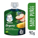 Buy Gerber Organic Apple Banana Blueberry Blackberry Puree From 6 Months 90g in Saudi Arabia