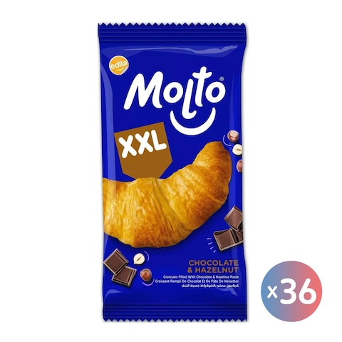 Molto XXL Croissant Filled with Chocolate Hazelnut - 30 gram - 36 Pieces