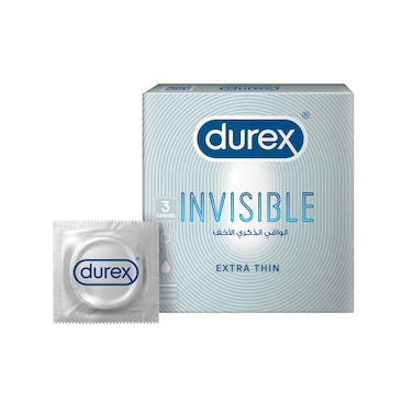 Durex Invisible Extra Thin Condoms Clear 3 PCS