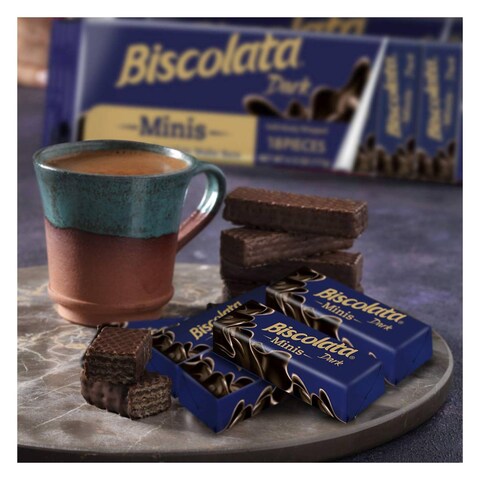Biscolata Minis Dark Chocolate Covered Wafers 117g