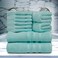 Zofty Set Of 10 Bathroom Towel Set  600 GSM - 2 Bath Towels, 2 Hand Towels and 6 Washcloths - Hotel Quality and Spa Towels, Aqua