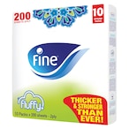 Buy Fine Facial Tissue Fluffy Pack 200 Sheets X 2 Ply Pack Of 10  in UAE