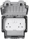 MK K56482 Masterseal Plus Socket 2 Gang Switched IP66, Grey