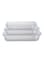 Royalford 3-Piece Borosilicate Rectangular Glass Baking Tray Set Clear 1/2.2/3L
