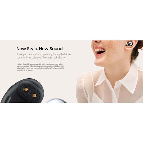 Samsung Galaxy Buds Live Bluetooth In-Ear Earbuds With Mic Mystic Black