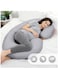Moon Bamboo Maternity C-Shape Pillow, Grey