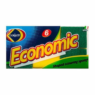Corazzi Economic Shaped Scouring Sponge - Pack of 6