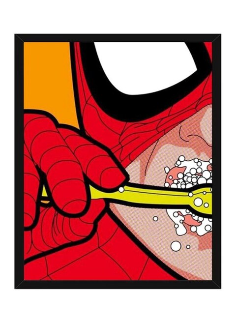Spoil Your Wall Spiderman Super Hero Pop Art Wall Poster With Frame Red/Orange/Beige 40x55cm