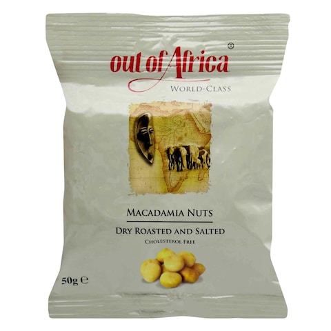 Out Of Africa Dry Roasted And Salted Macadamia Nuts 50g