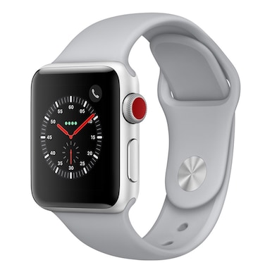 Apple Watch Series-3 38mm GPS+ Cellular Silver Aluminium Case With Fog Sport Band (MQKF2AE/A)