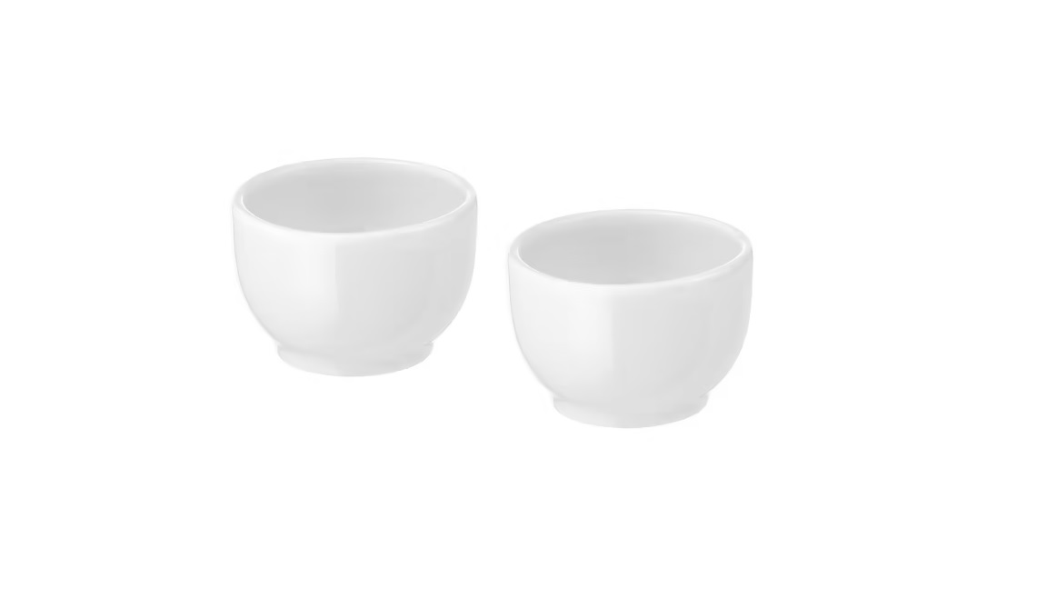 Bowl/egg cup, rounded sides white5 cm,pack