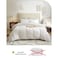 Luna Home Washable Cotton 6 Piece King Size Duvet Cover Plain Design, Plain Off White