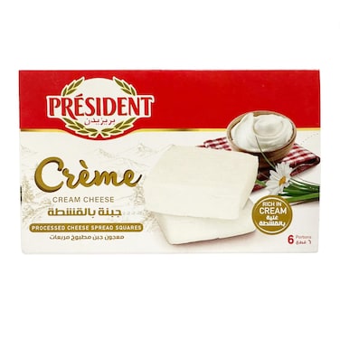 President Squared Processed Cheese With Cream - 6 Pieces