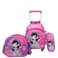 Baby Backpack 3Pcs For Baby Girls 1 lunch 1 Pencil Box And 1 Bag With Adjustable Strap For School 2 Wheels 12 Inch