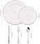Aiwanto 125Pcs Disposable Plastic Plates Plastic Dinner Set and Plastic Spoons Fork Set Party Supplies Disposable Food Set