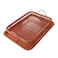 AlHoora, 35X28XH6cm 2 Piece Set Copper Chef Copper Crisper Non-Stick Oven Baking Tray with Crisping Basket with Box