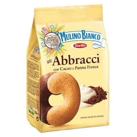 Barilla Mulino Bianco Abbracci Biscuits With Cocoa And Fresh Cream 350g