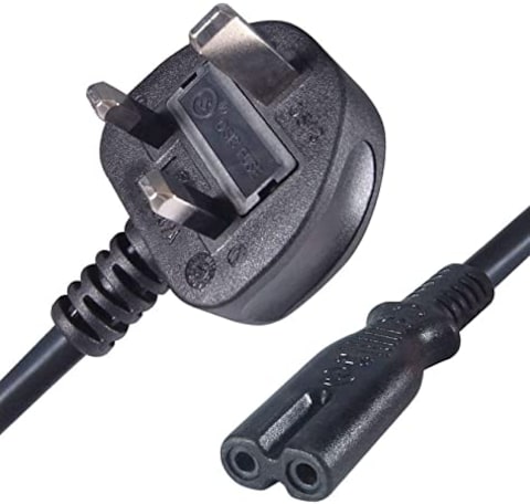 Generic 2 Pin Mains Power Lead Cable With Fuse Uk Type 1.5 Meter