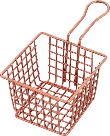 Royalford Iron Fried Basket, Strong And Long Handle, Rf10309, Rust-Proof &amp; Hygienic, Durable Design, Fish Chip Frying, Fry Serving Basket, Food Strainer