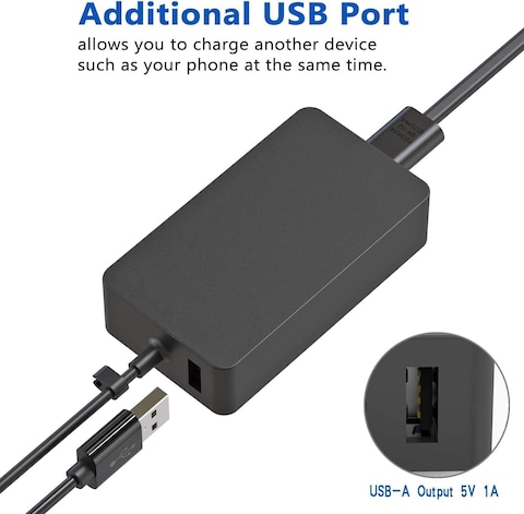 Ntech Surface Pro Charger, Surface Book Charger 44W 15V 2.58A Power Supply Compatible Microsoft Surface Pro 6 Pro 5 Pro 4 Pro 3 Surface Laptop 1/2 Surface Go With Travel Case