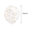 Party Time 12-Pieces 12inch Gold Hearts Design White Latex Balloon Valentine&#39;s Day Balloon - Wedding Engagement Happy Valentine&#39;s Day Decoration Set