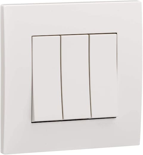 Schneider Electric Vivace 3 Gang 1 Way Switch White