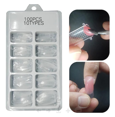 100pcs/set Acrylic Nail Art Molds Extension False Manicure Tools