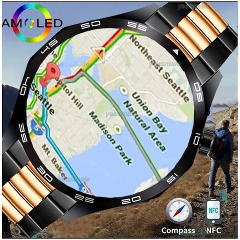 AMOLED IP68 Waterproof Fitness Tracker Smart Watch Heart Rate Monitor Pedometer Sleep Monitor Smartwatch For Men