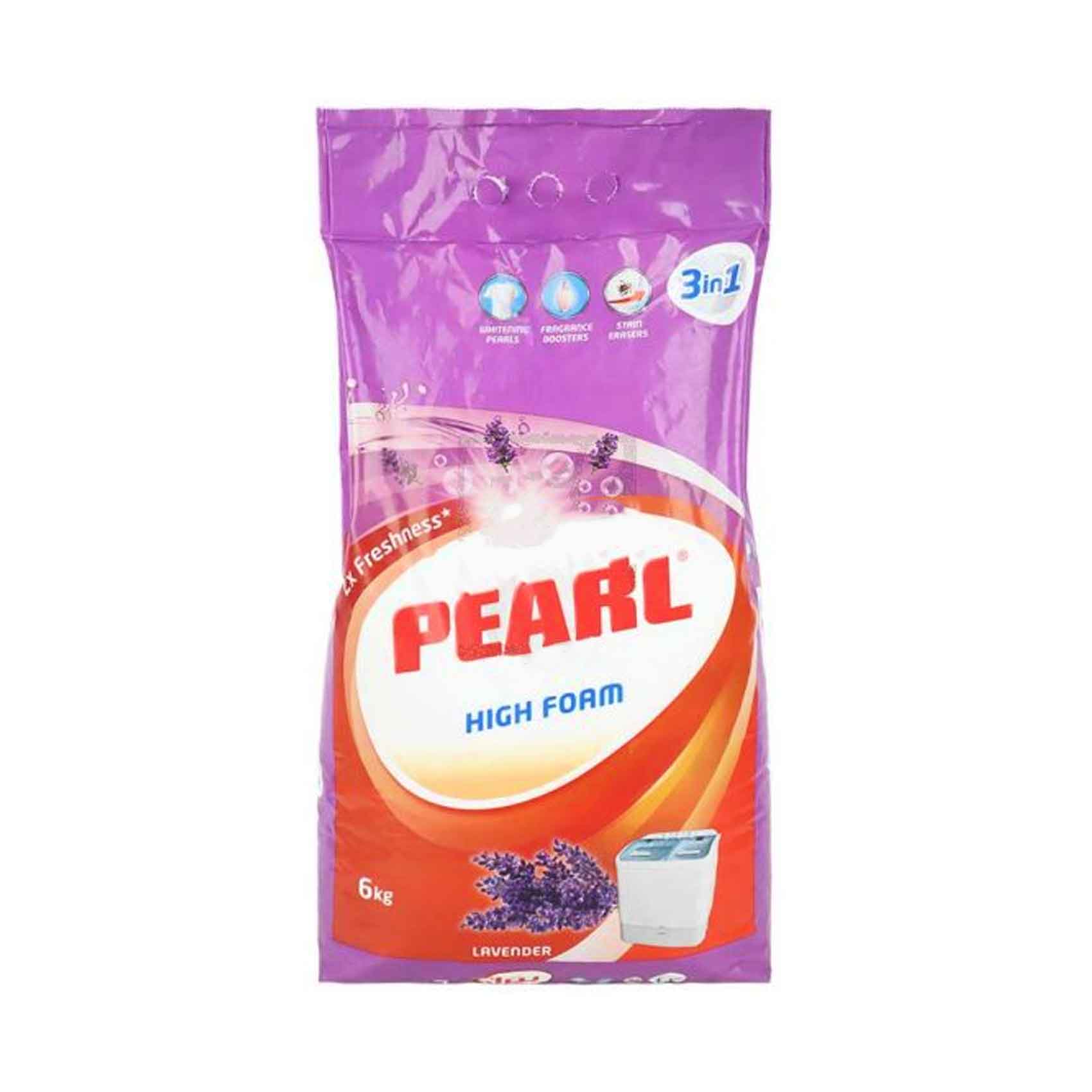 Pearl High Foam Detergent Powder Lavender 6Kg