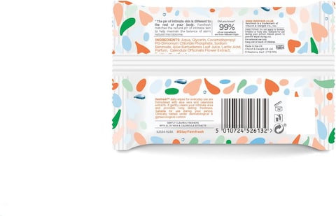 Femfresh Daily Wipes - Biodegradable &amp; Flushable, Pack Of 25 Wipes (Packaging May Vary)