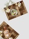 Lowha Decorative Acrylic Serving Tray With Gold Metal Handles And Fabric Pattern Design 20x30 cm