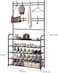 Dreamons link  Coat Rack,3-in-1 Hall Tree Shoe Bench with Coat Hat Umbrella Rack,Storage Shelves with 8 Hooks, Multifunctional Hallway Organizer (Black)