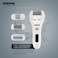 Geepas 4-In-1 Rechargeable Epilator, 2 Speed Setting, GLS86059, Hair Shaver Head, Epilator Head, Callous Remover Coarse Head, Callous Remover Fine Head, Li-Ion 600mAhx1 Battery