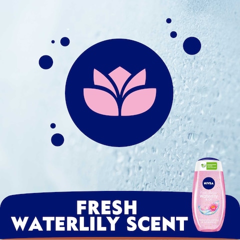 NIVEA Shower Gel Body Wash Waterlily &amp; Oil with Caring Oil Pearls and Waterlily Scent 250ml