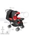 Moon Luxury Canopy Pair Twin Stroller With Removable Armrest Or Tray, Fire Red