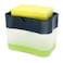 2 In 1 Sponge Rack Shelf Soap Detergent Dispenser Pump, Large Capacity With Sponge, 1 Hand Operation
