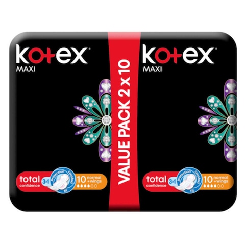 Kotex Women Pads Maxi Normal With Wings 20 Pieces