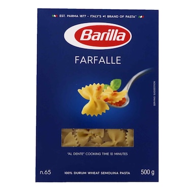 Barilla N65 Farfalle Durum Wheat Pasta 500g