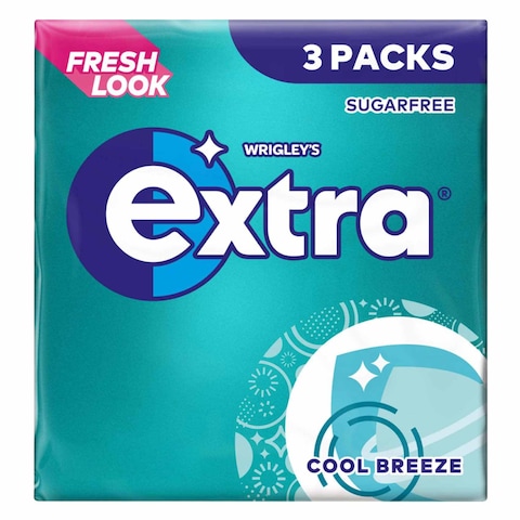 Wrigley&#39;s Extra Cool Breeze Chewing Gum 37.8g x Pack of 3
