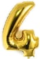 Party Time 16" Number 4 Gold Foil Balloon | Pack of 9 Latex Balloons 12" | 4th Birthday Decorations | Latex Balloons for Birthday Party, 4th Anniversary Decoration Sets (FREE Ribbon)