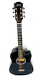Mike Music Acoustic Guitar With Bag And Strap And Extra String And Capo Right Hand (38 Inch Glossy, Black)