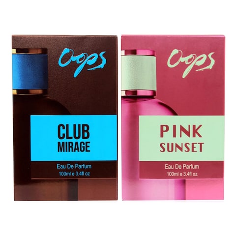 Oops Eau De Parfum Club Mirage with Pink Sunset 100ml Pack of 2