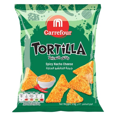 Carrefour Spicy Nacho Cheese Tortilla Chips 23G